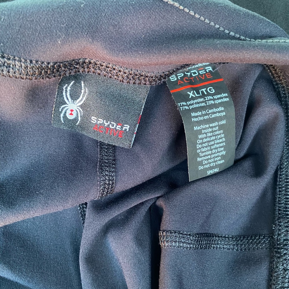 SPYDER ACTIVE SIZE:X-Large Black w/drawstring side pockets full length worn once